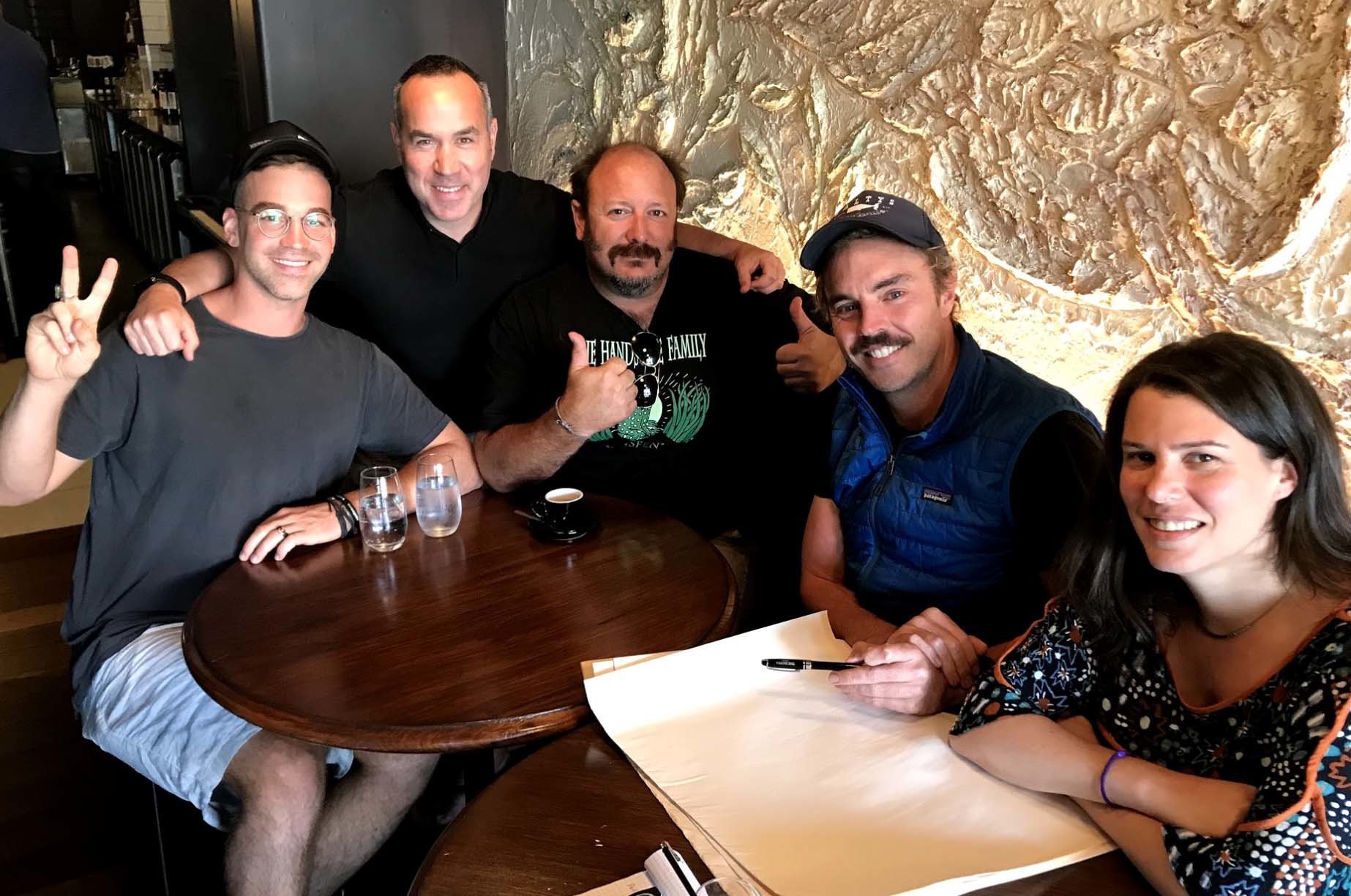 Justin with the production team of the film 2040